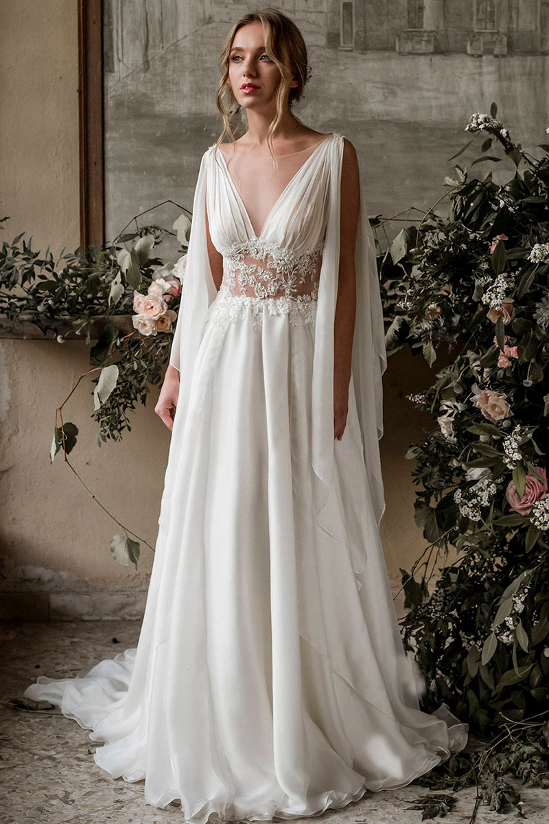 Bohemian Goddess Wedding Dress | Jewelclues | #color_ivory