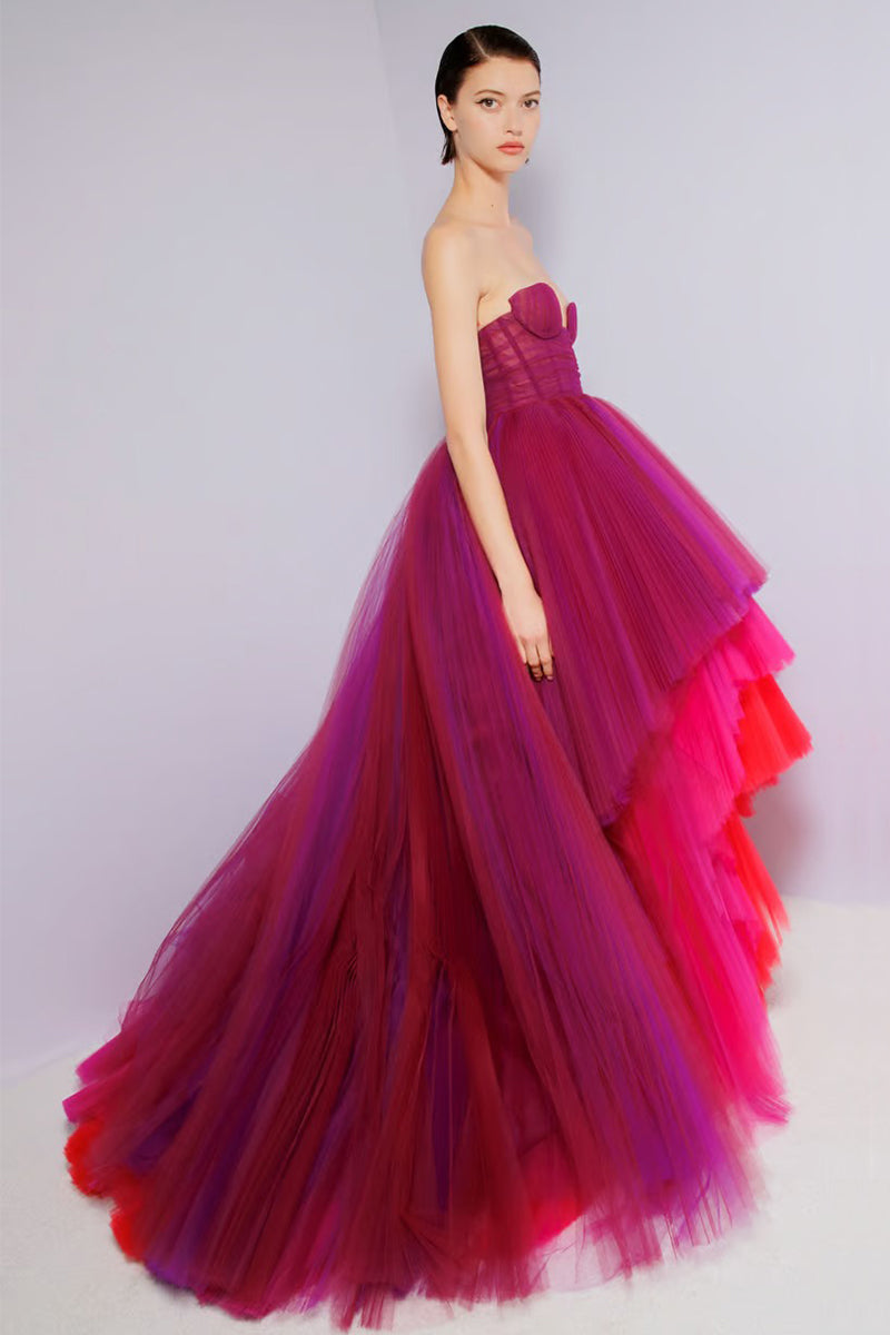 Celebration Time Asymmetrical Strapless Maxi Dress | Jewelclues