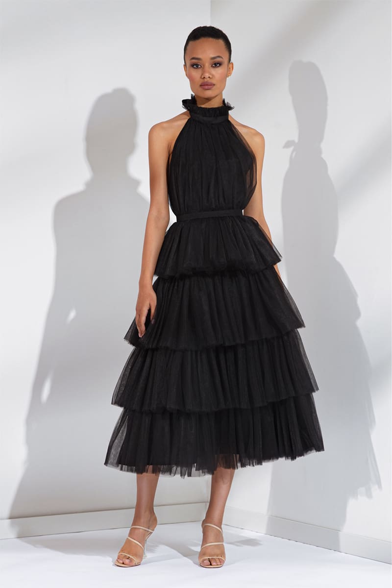 Elowen Tulle Maxi Dress | Jewelclues | #color_black