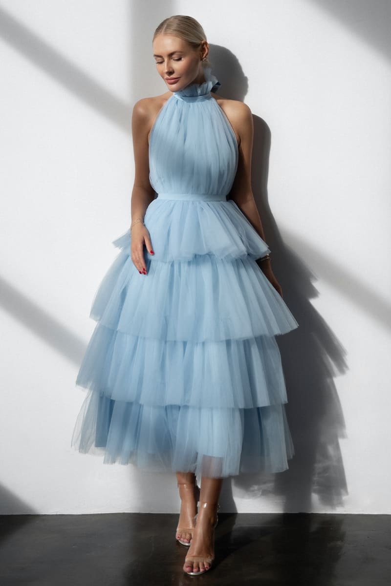 Elowen Tulle Maxi Dress | Jewelclues | #color_light blue