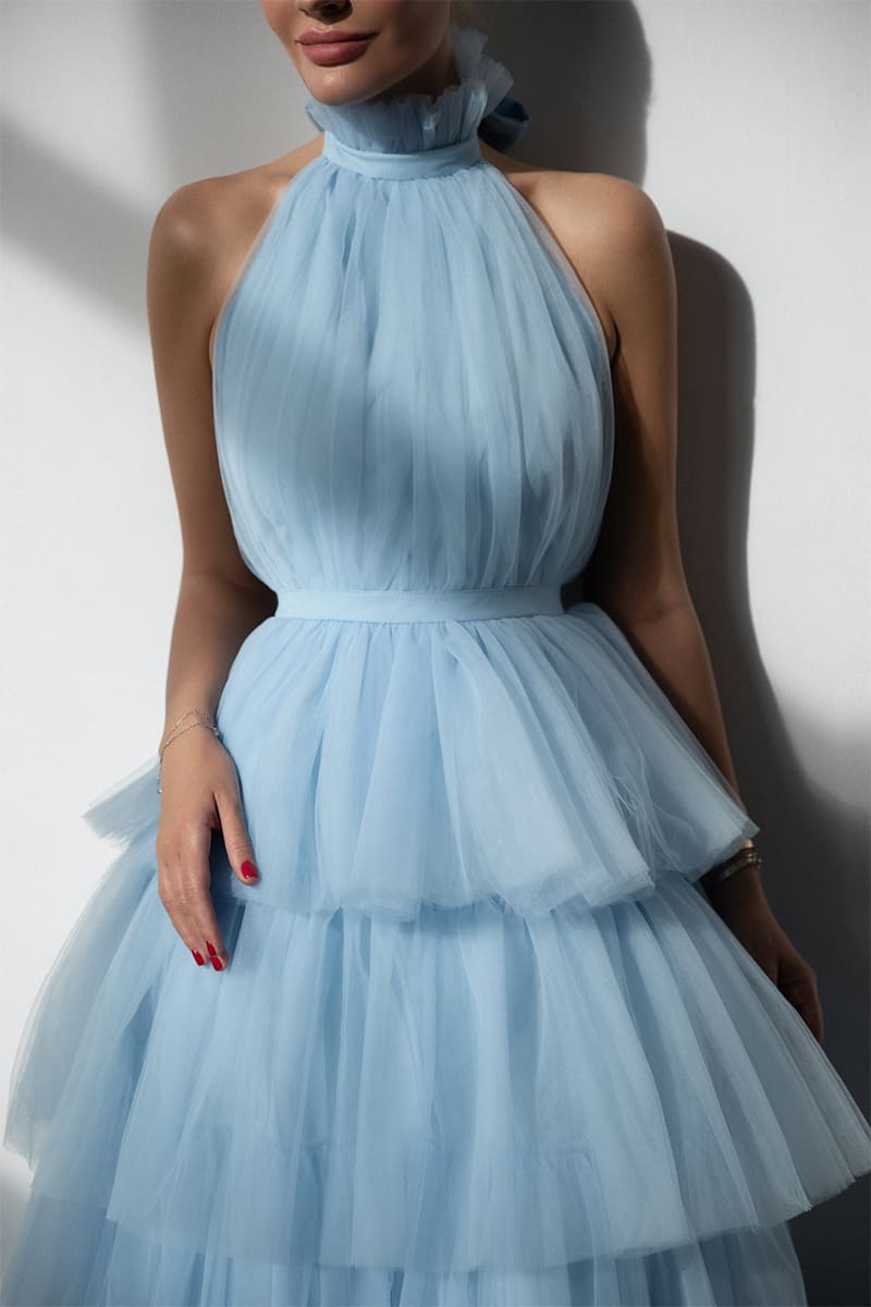 Elowen Tulle Maxi Dress | Jewelclues | #color_light blue