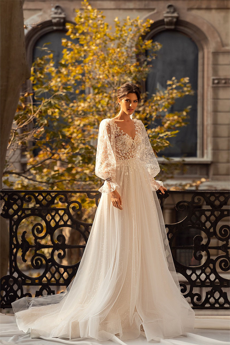 Forever Yours Romantic Floral Lace Wedding Dress | Jewelclues | #color_ivory