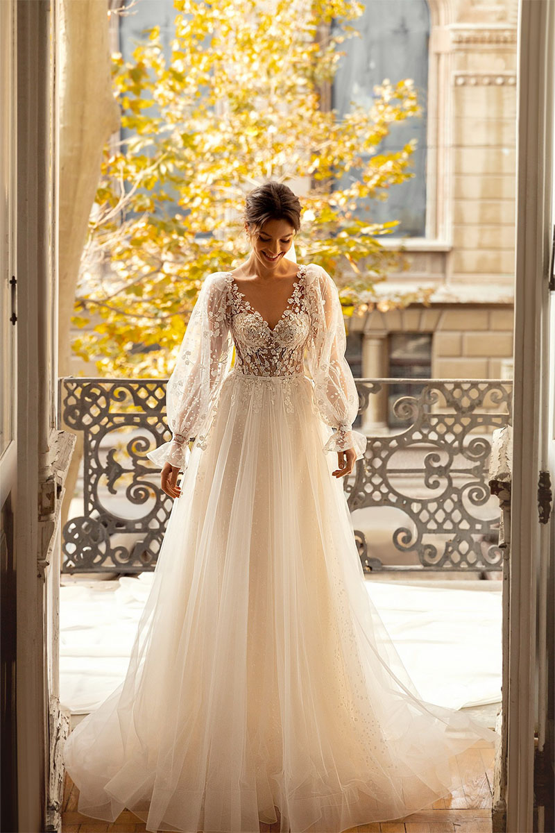 Forever Yours Romantic Floral Lace Wedding Dress | Jewelclues | #color_ivory
