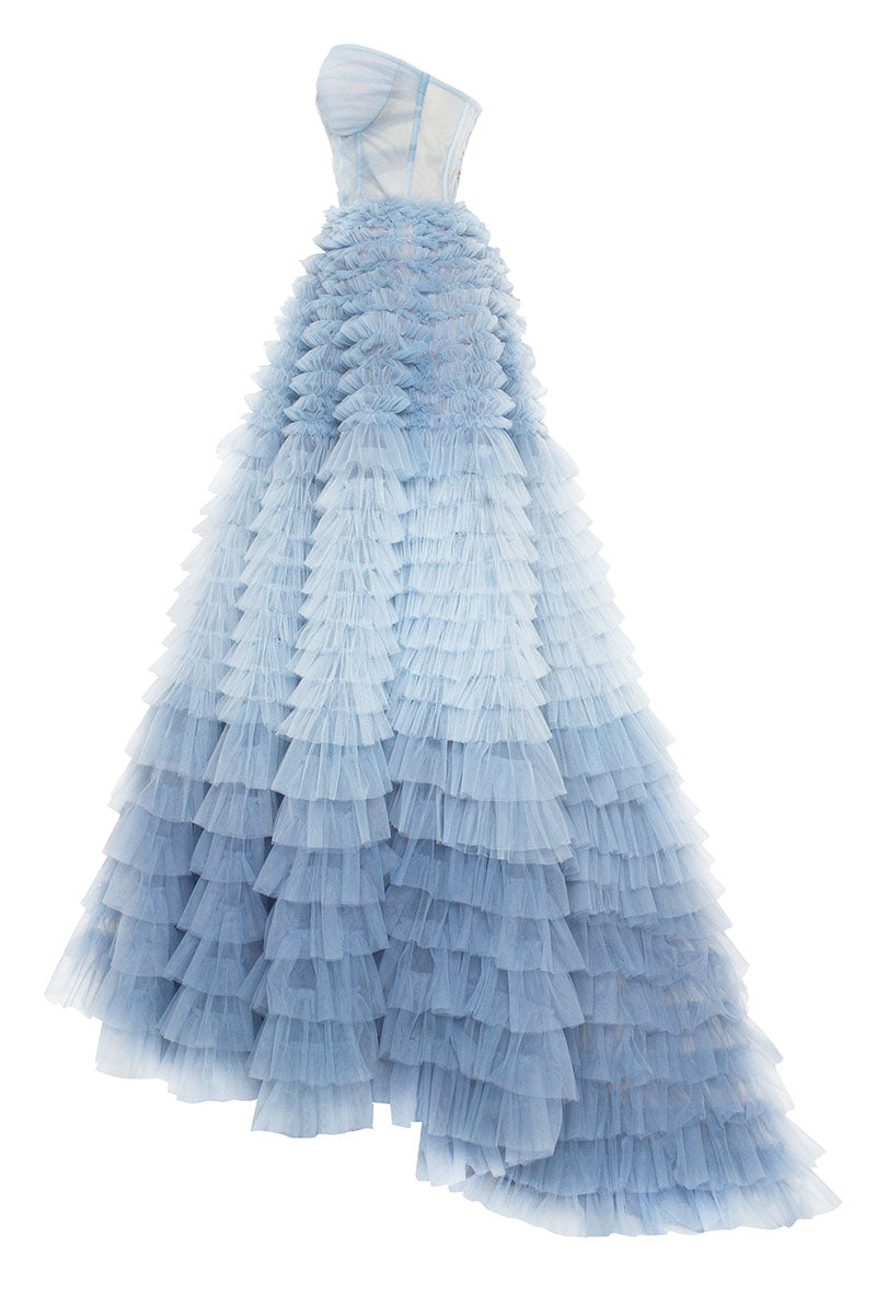 Freyja Frill-Layered Gown | Jewelclues