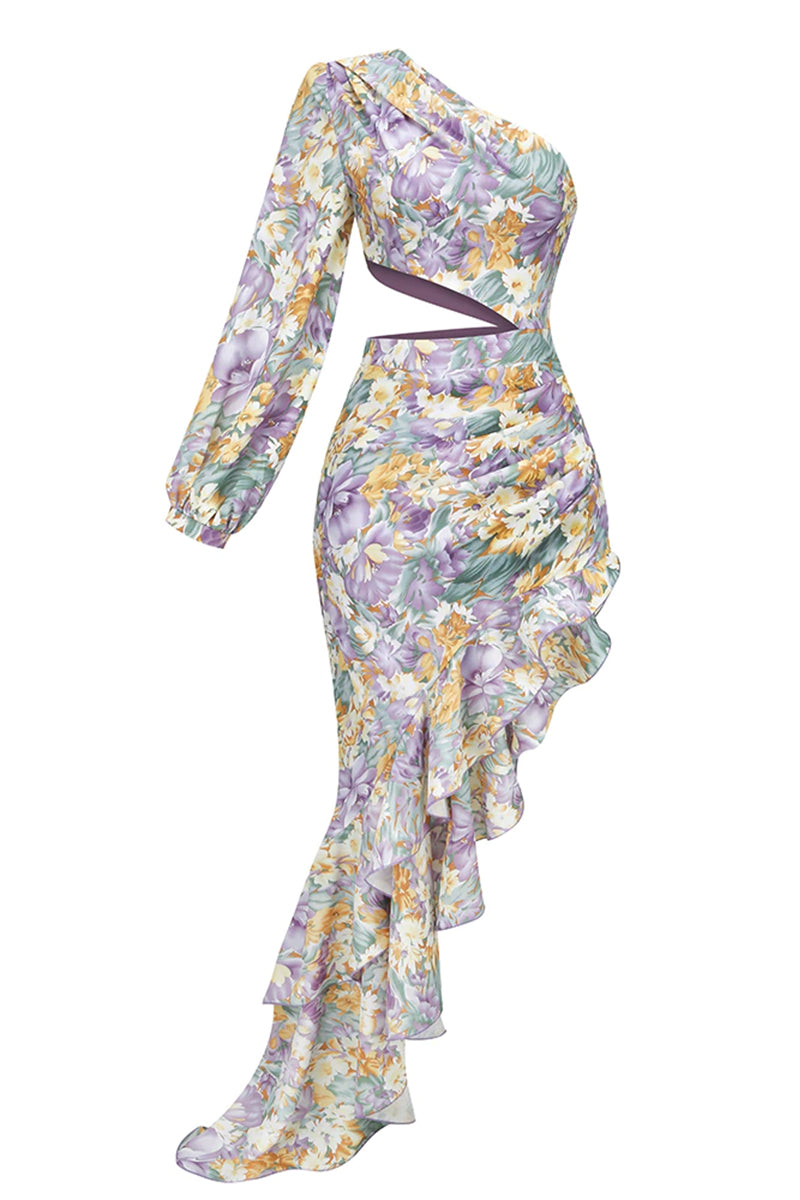 Hanna Tropical Print Maxi Dress | Jewelclues #color_lavender