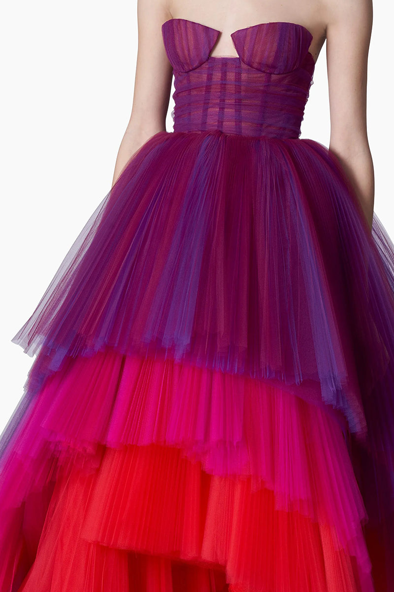 Regis Strapless High-Low Gown | JewelClues