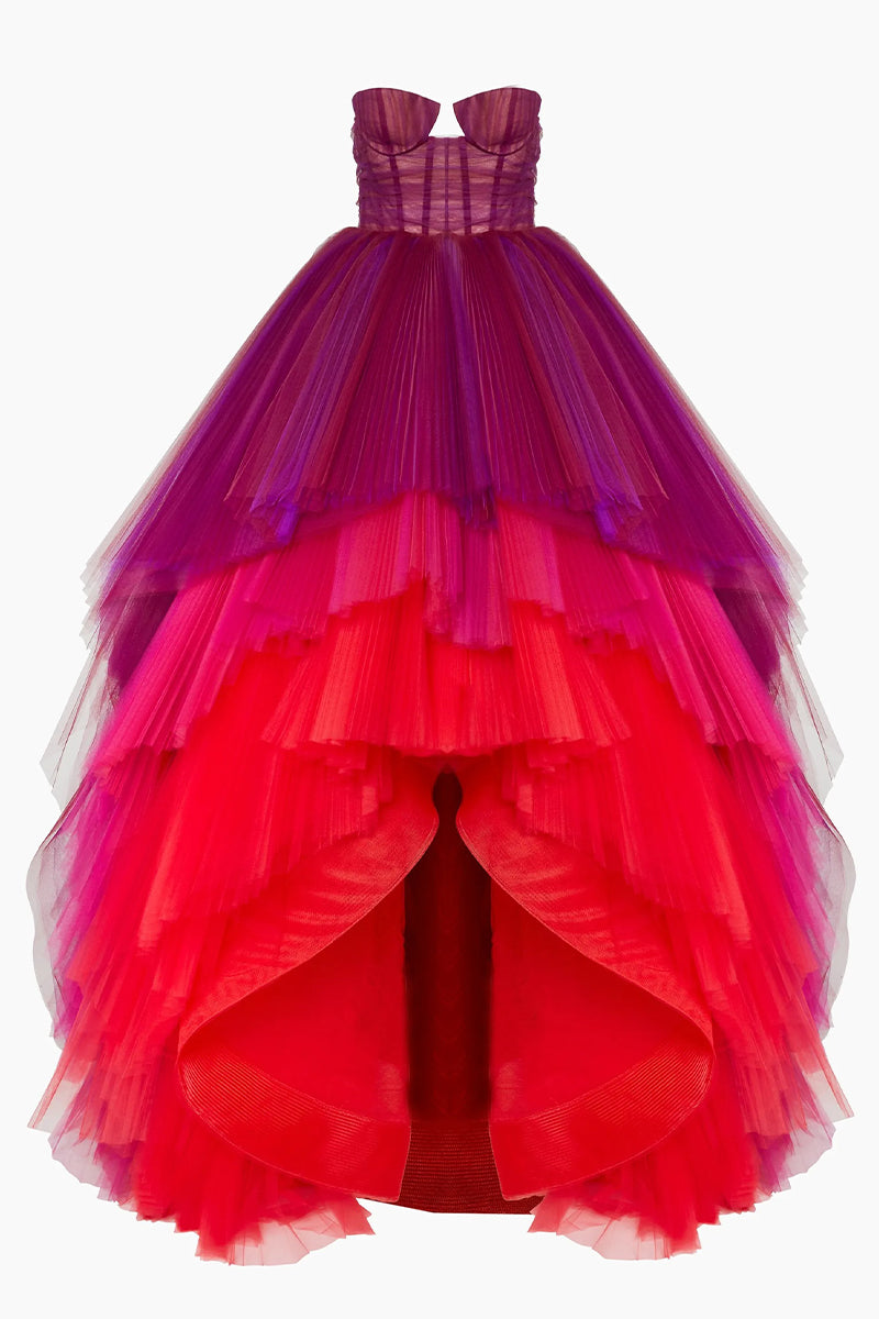 Regis Strapless High-Low Gown | JewelClues