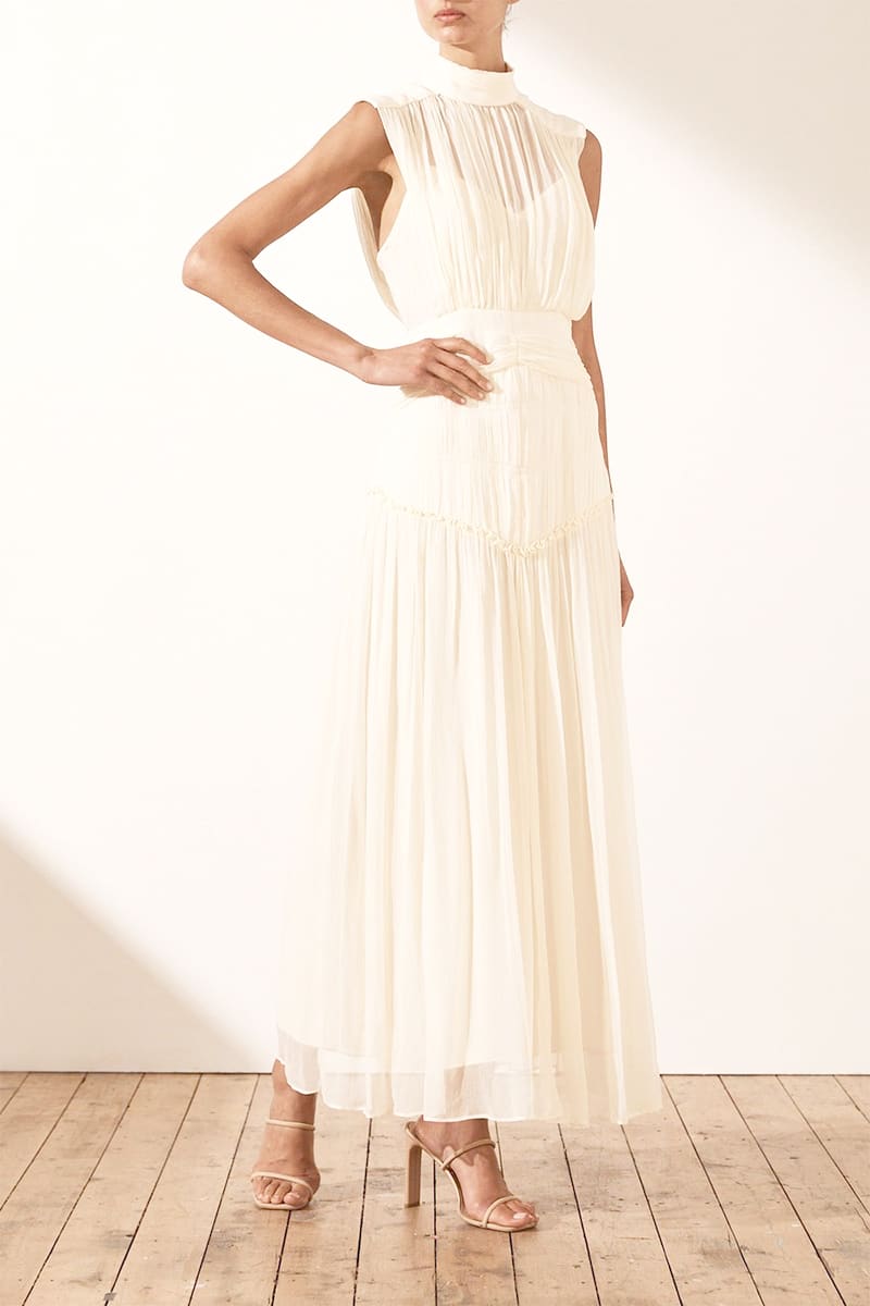 Remarkable Moment High Neck Maxi Dress | Jewelclues | #color_white