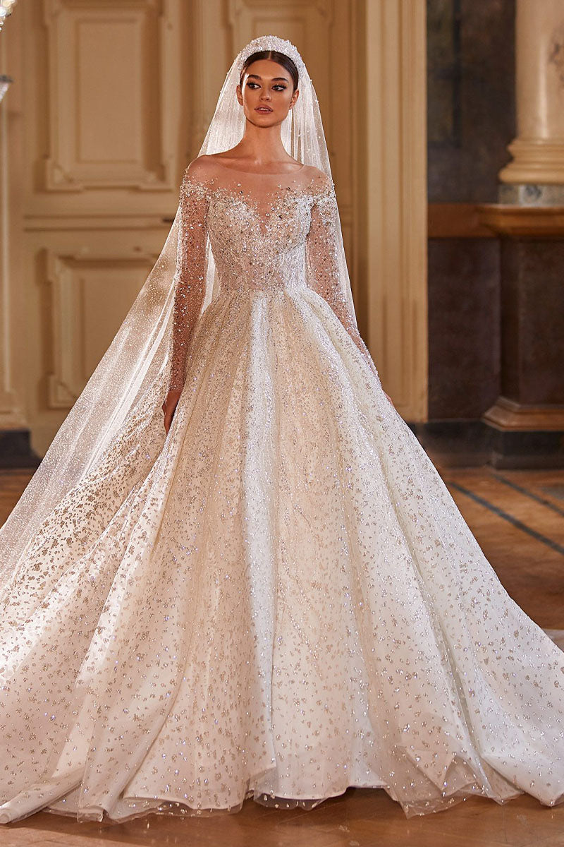 Royal Frances Beaded Wedding Dress | Jewelclues