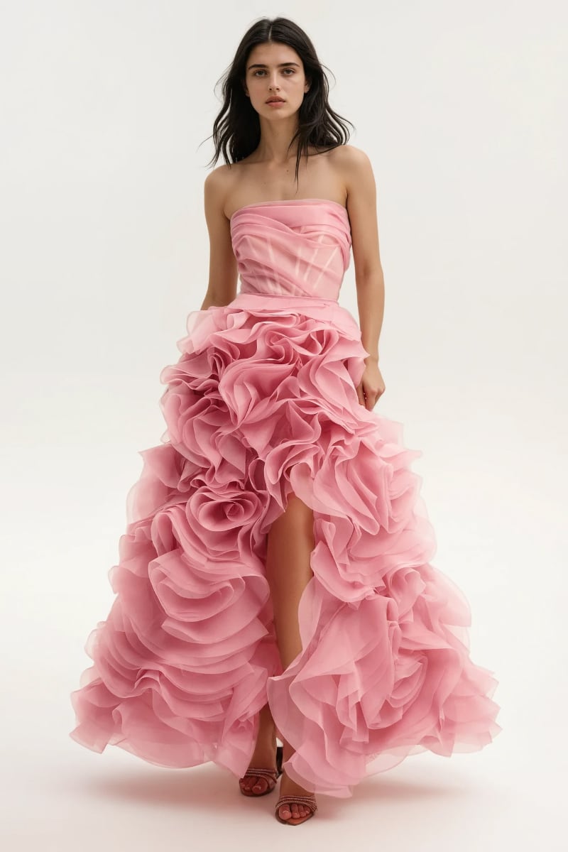 Harper Pink Strapless Maxi Dress | Jewelclues