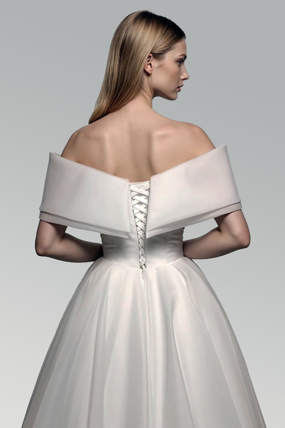 Adele Off-the-Shoulder Organza Midi Dress | Jewelclues