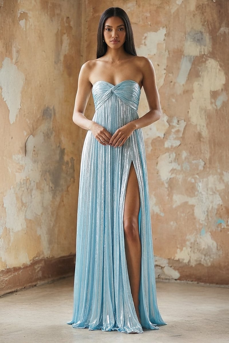 Adeline Strapless Evening Gown | JewelClues #color_sky blue