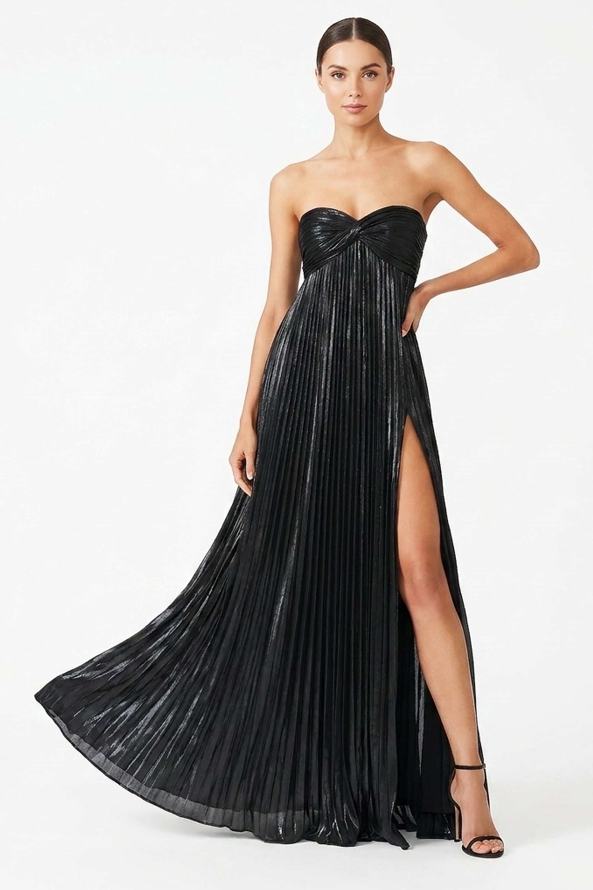 Adeline Strapless Evening Gown | JewelClues #color_black
