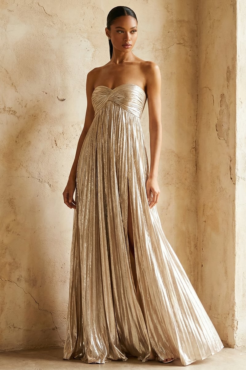 Adeline Strapless Evening Gown | JewelClues #color_champagne
