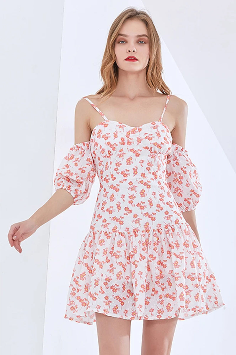 Adorable Charm Floral Mini Dress | Jewelclues #color_orange