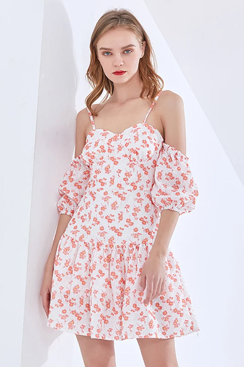 Adorable Charm Floral Mini Dress | Jewelclues #color_orange