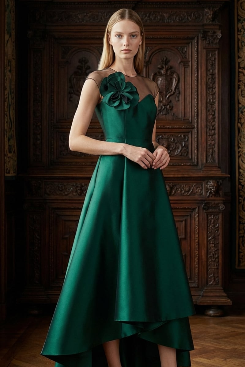 Adrianna High-Low Satin Gown | JewelClues