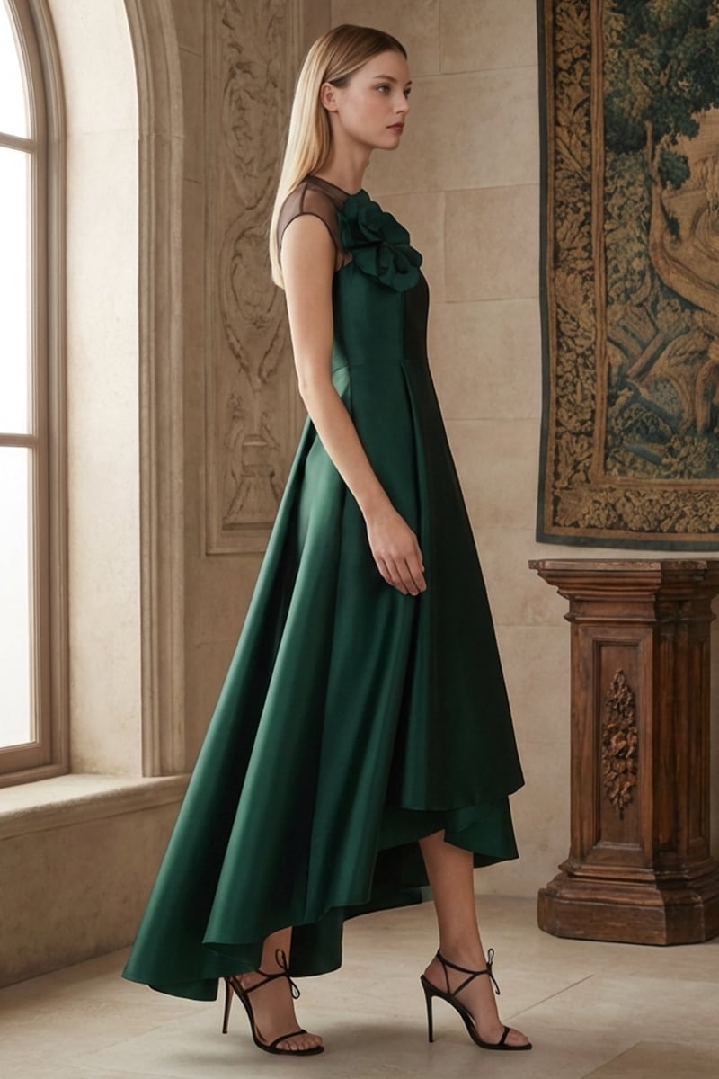 Adrianna High-Low Satin Gown | JewelClues