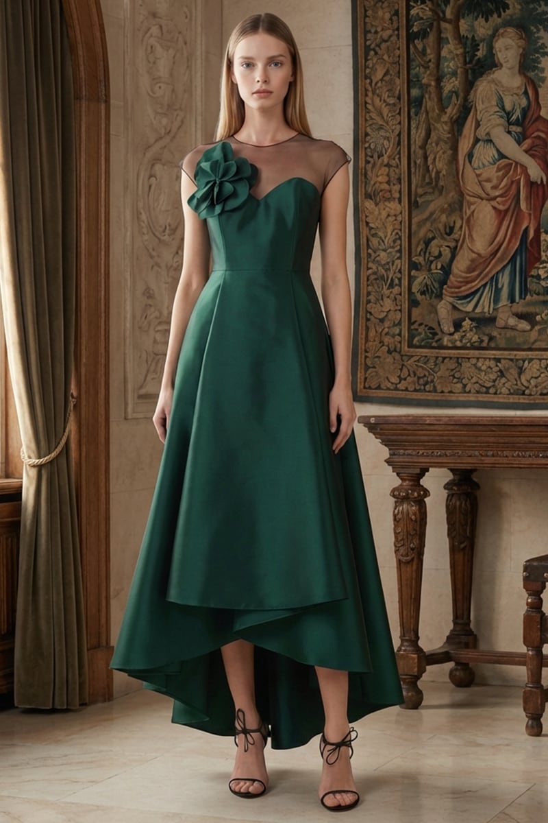 Adrianna High-Low Satin Gown | JewelClues