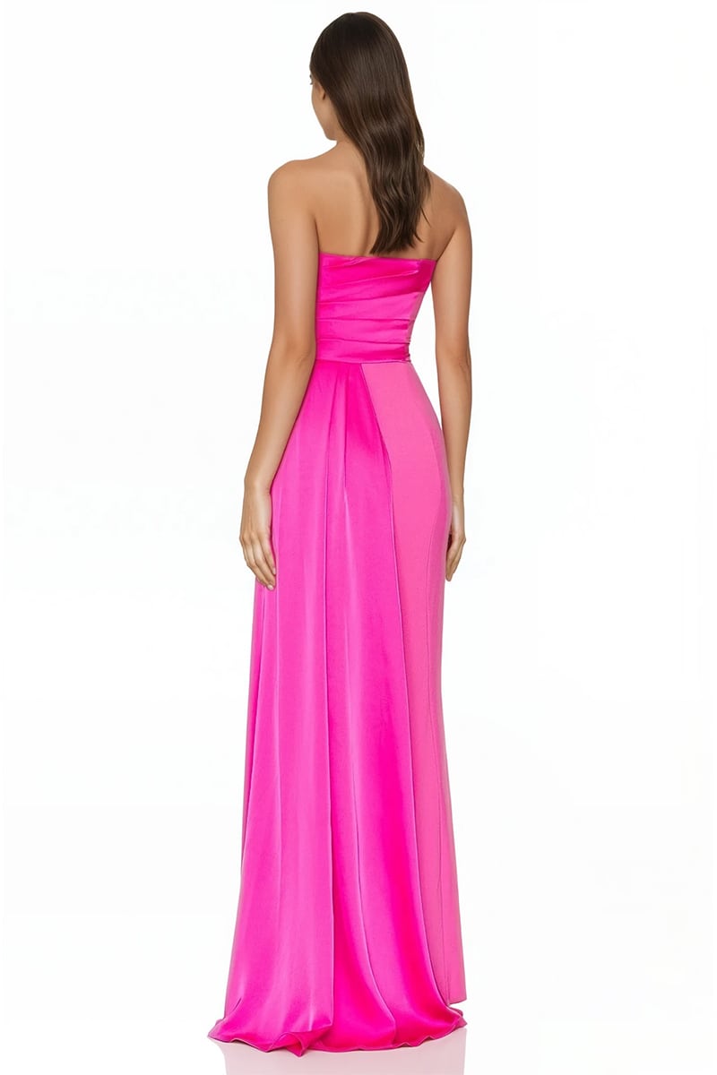Alessandra Satin Strapless Gown | Jewelclues #color_fuchsia