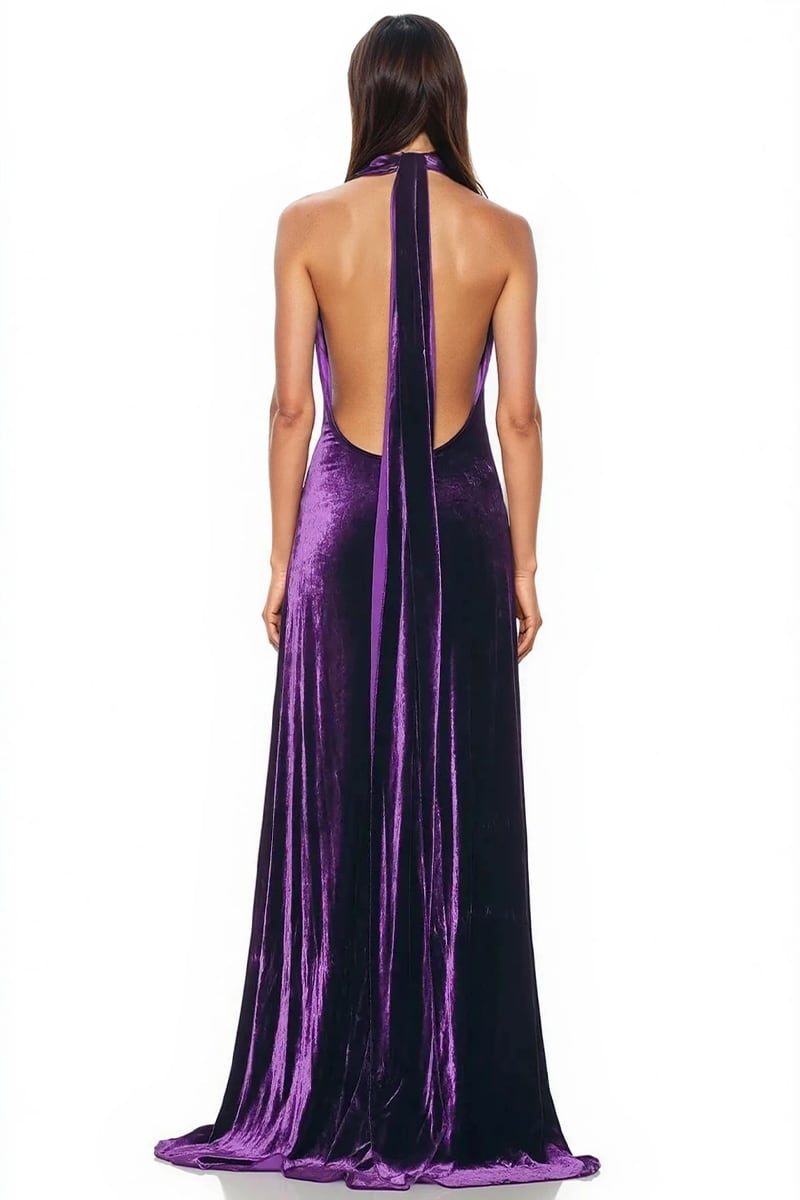 Alette Backless Velvet Gown | Jewelclues