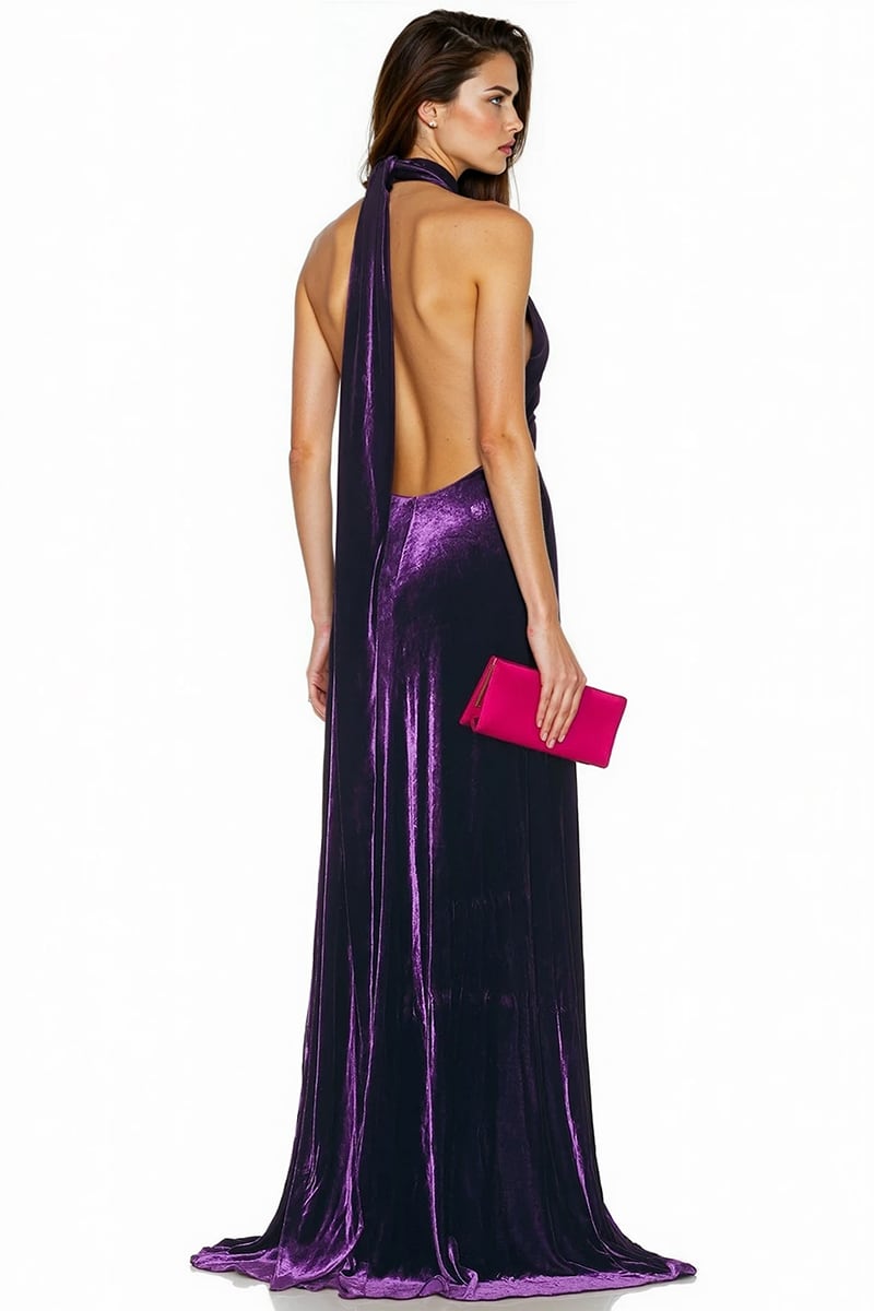 Alette Backless Velvet Gown | Jewelclues