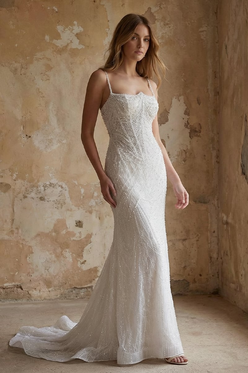 Alexander Pearl Beaded Couture Wedding Gown | JewelClues