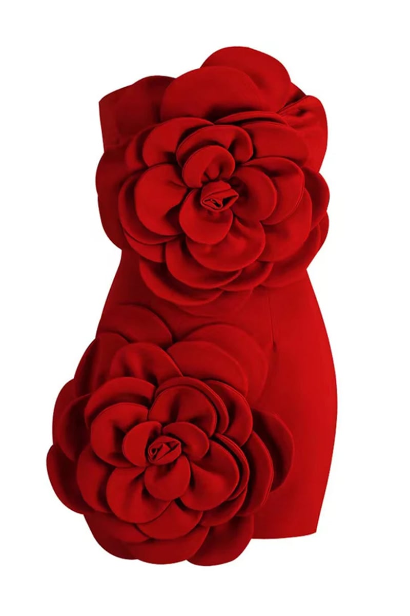Alexandra 3D Floral Mini Dress | Jewelclues