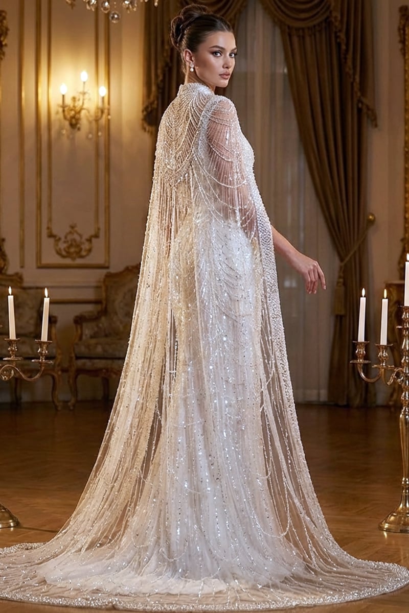 Alexandra Pearl Embellished Maxi Dress | Jewelclues | #color_white