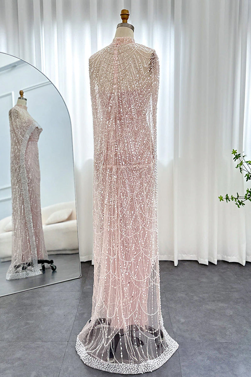 Alexandra Pearl Embellished Maxi Dress | Jewelclues | #color_dusty pink