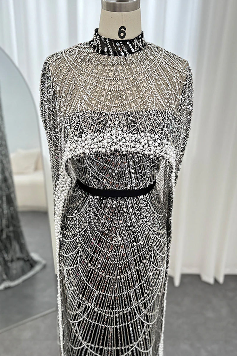 Alexandra Pearl Embellished Maxi Dress | Jewelclues | #color_black