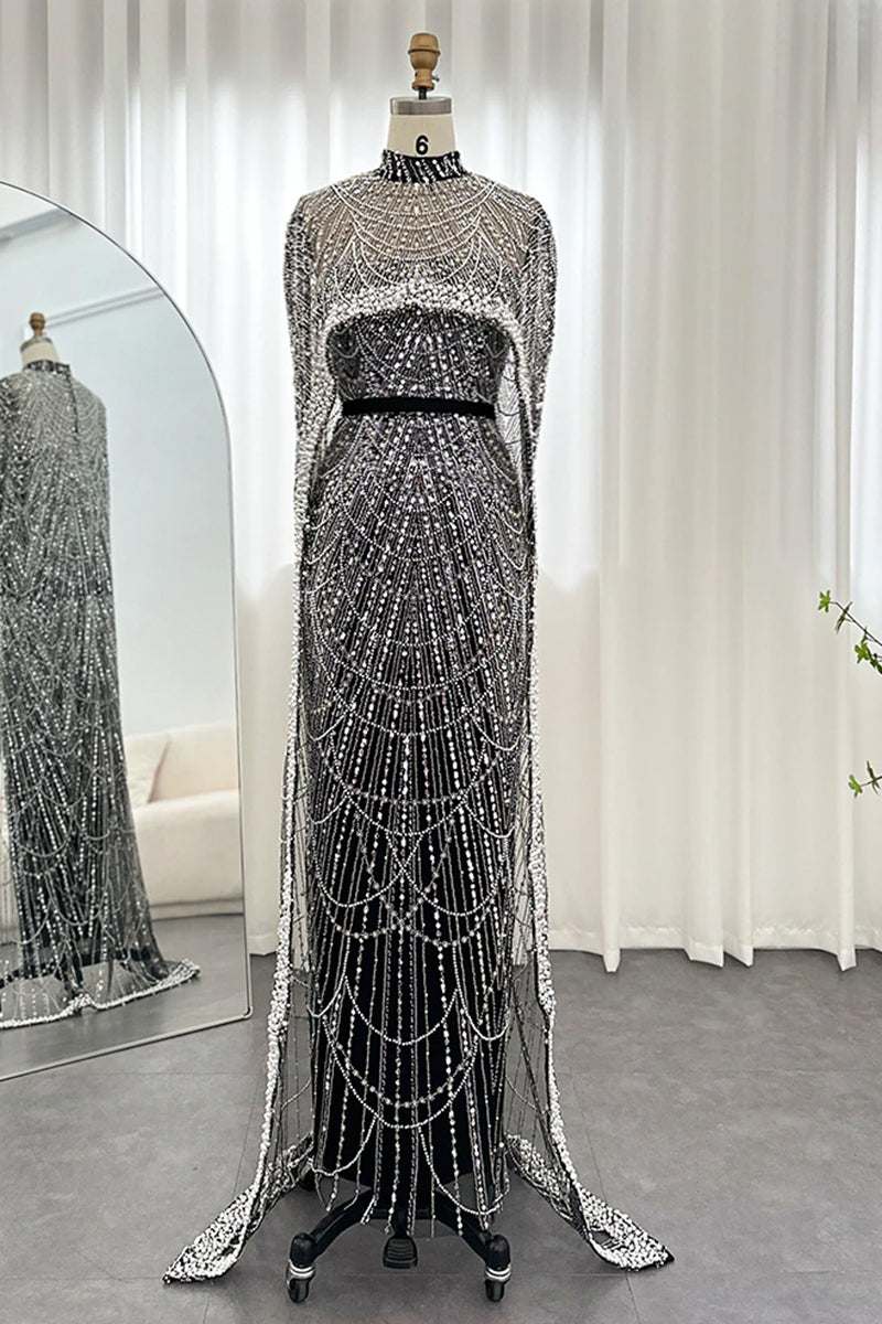 Alexandra Pearl Embellished Maxi Dress | Jewelclues | #color_black
