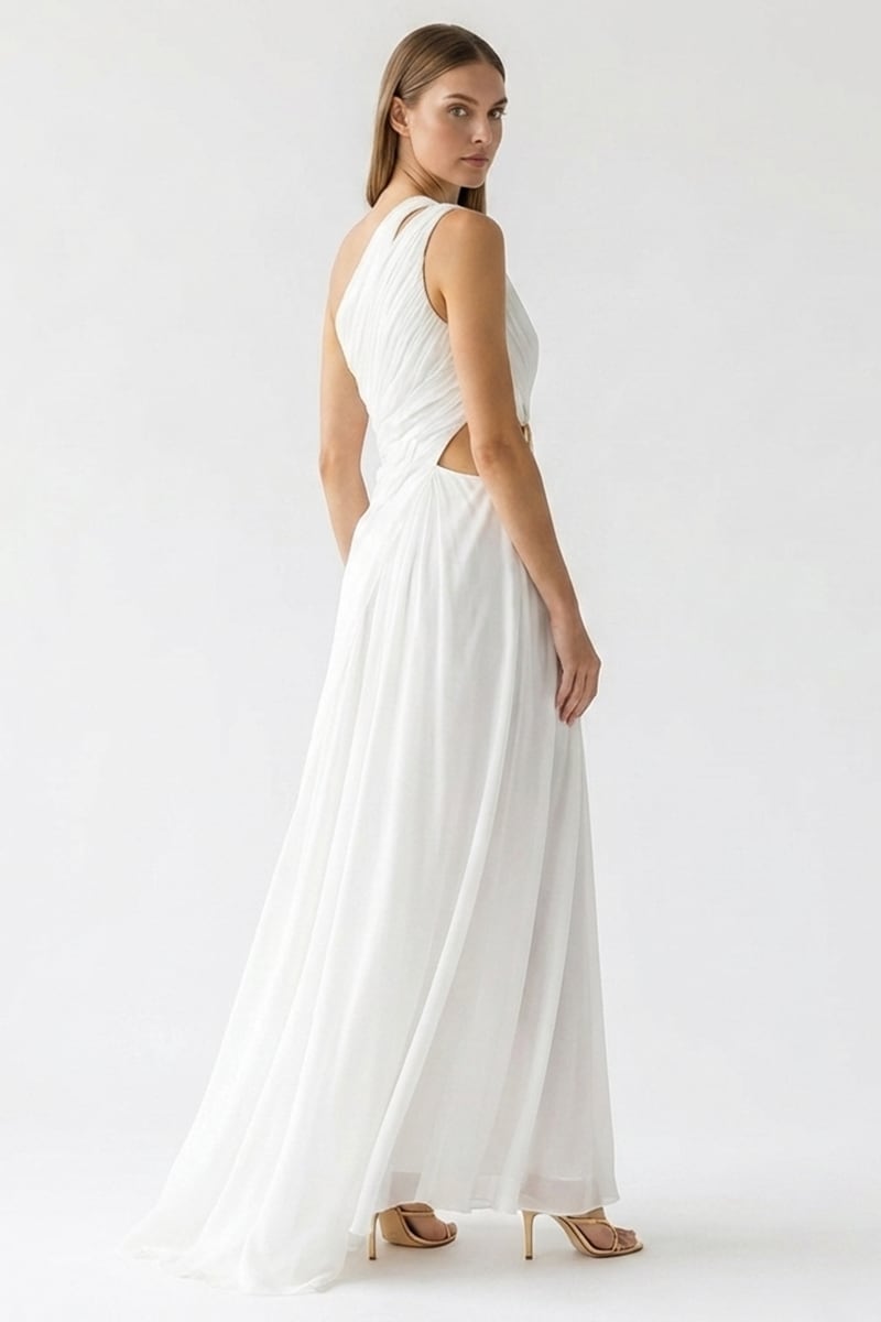 Althea One-Shoulder Chiffon Gown | JewelClues