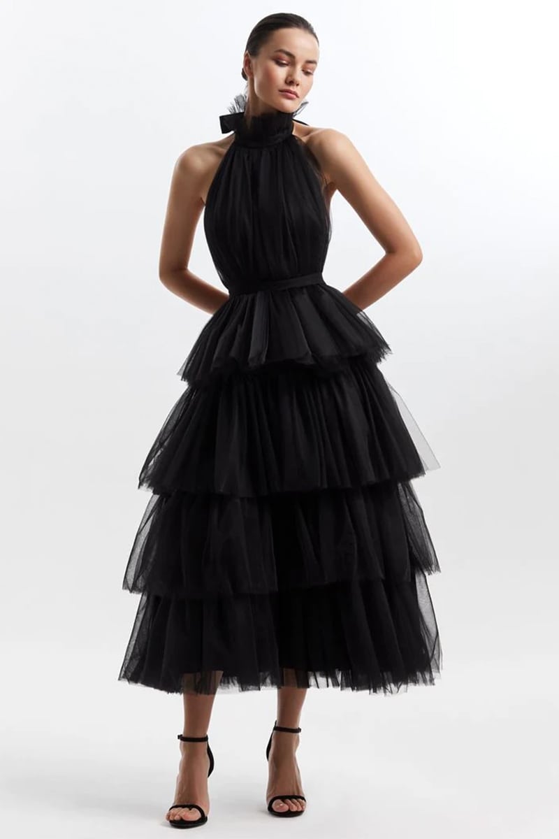 Always Be There Backless Tiered Maxi Dress | Jewelclues | #color_black