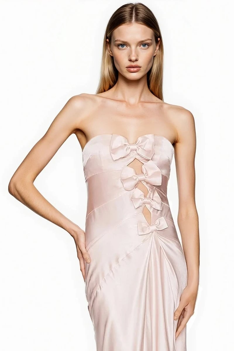 Amara Satin Elegance Gown | Jewelclues #color_blush