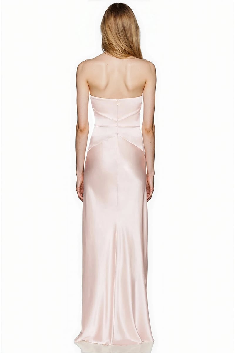 Amara Satin Elegance Gown | Jewelclues #color_blush
