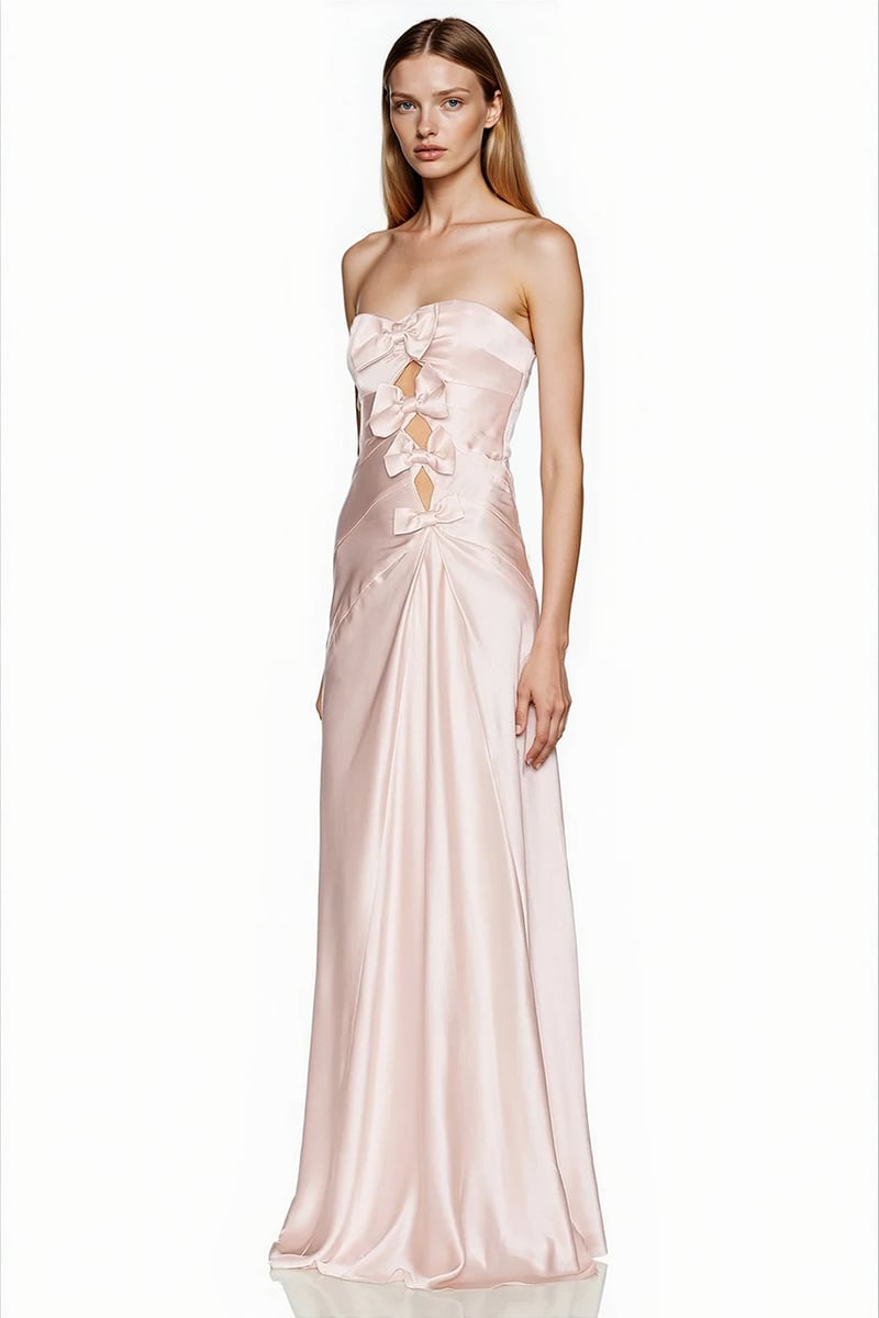 Amara Satin Elegance Gown | Jewelclues #color_blush