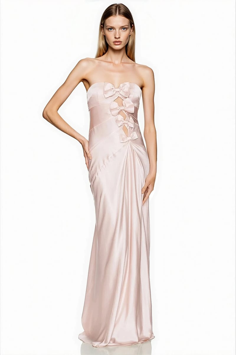 Amara Satin Elegance Gown | Jewelclues #color_blush
