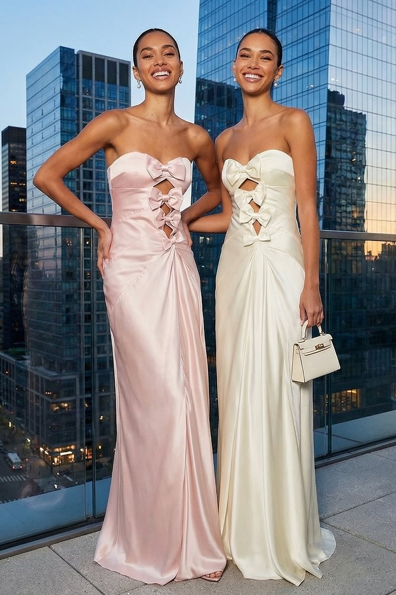 Amara Strapless Satin Gown | JewelClues #color_blush