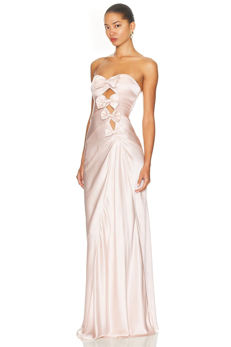 Amara Strapless Satin Gown | JewelClues #color_blush