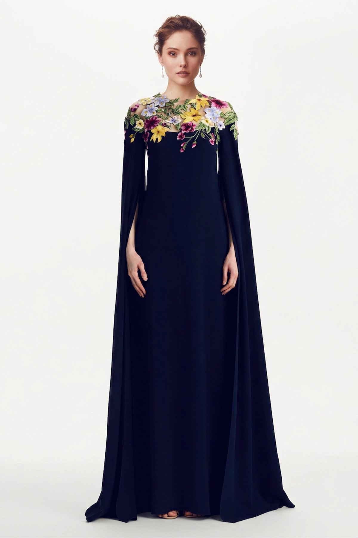 Ambrosia Cape Silk-Blend Gown| JewelClues