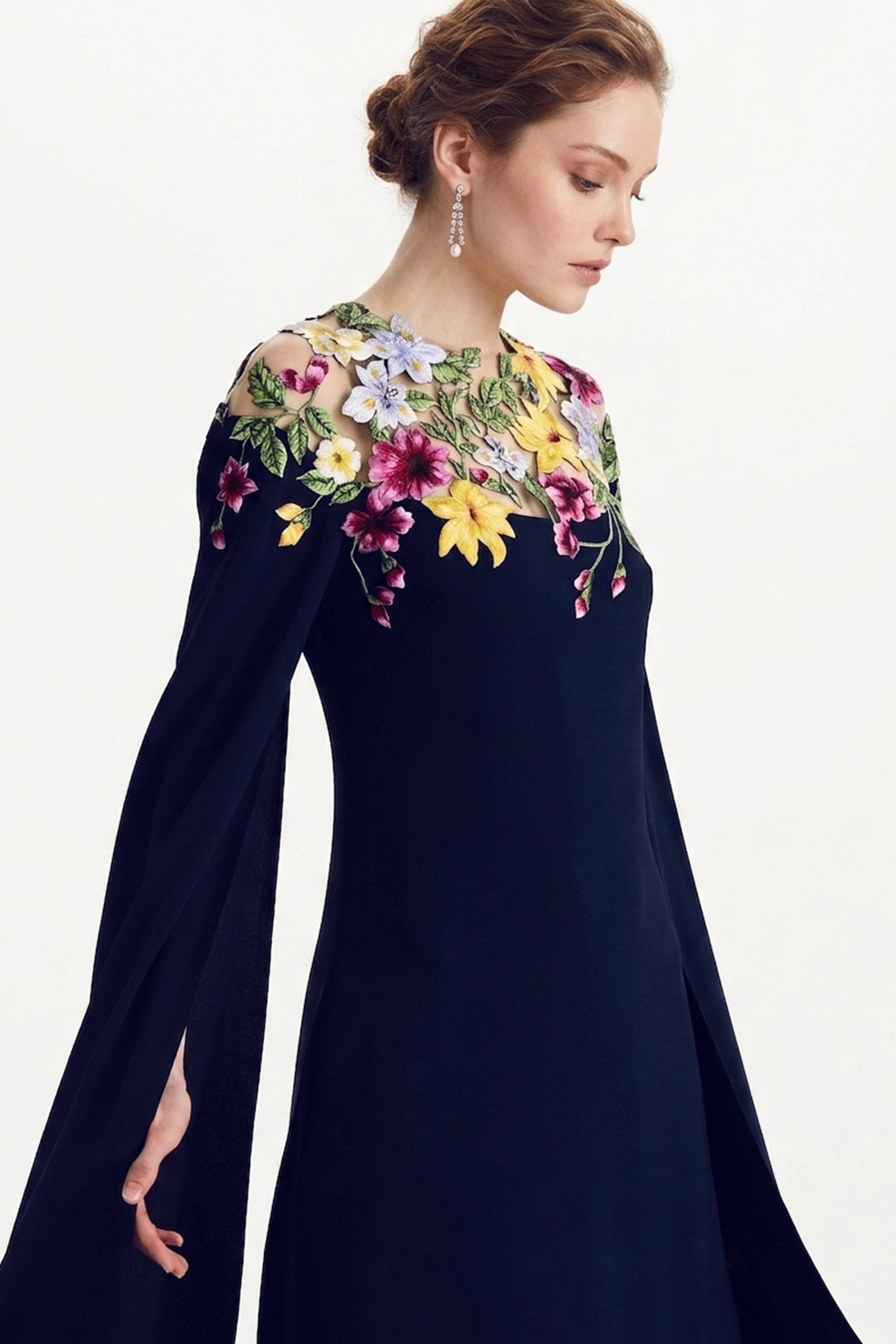 Ambrosia Cape Silk-Blend Gown| JewelClues