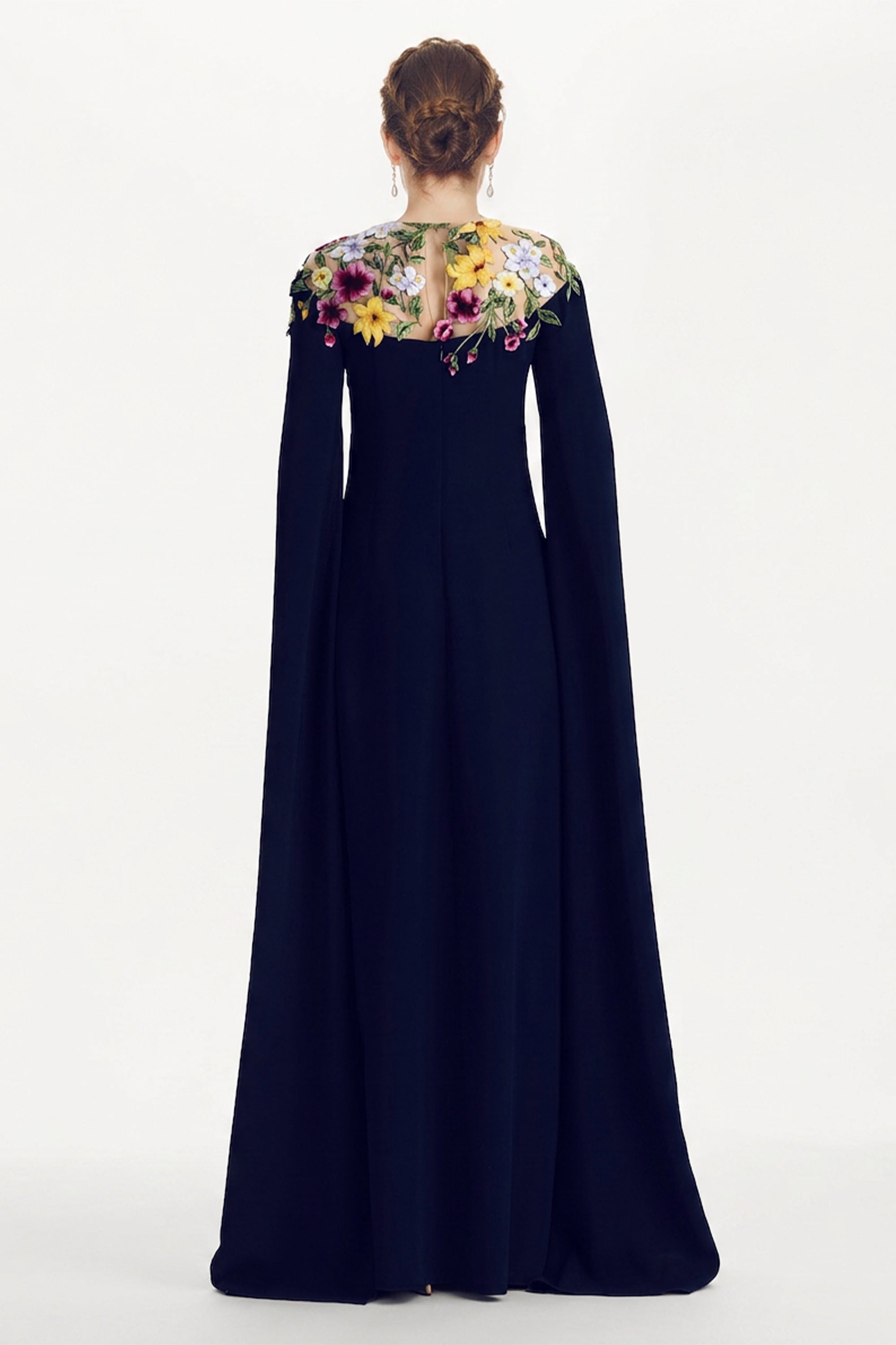 Ambrosia Cape Silk-Blend Gown| JewelClues