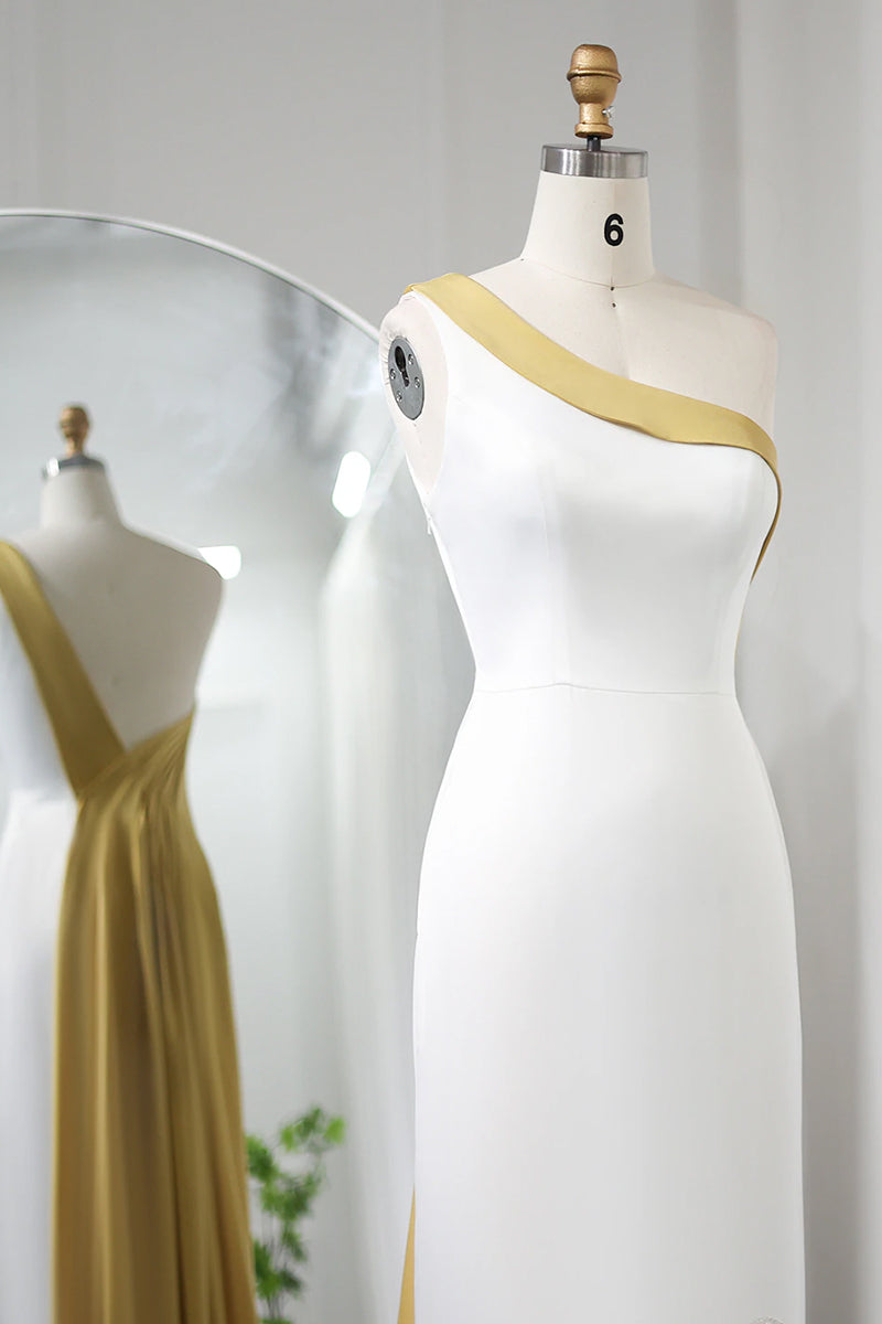 Ameena Beaded One-Shoulder Midi Dress | Jewelclues | #color_yellow