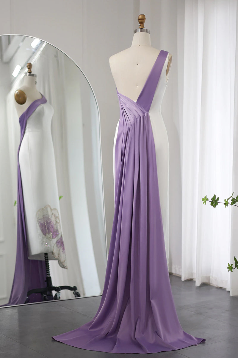 Ameena Beaded One-Shoulder Midi Dress | Jewelclues | #color_lilac