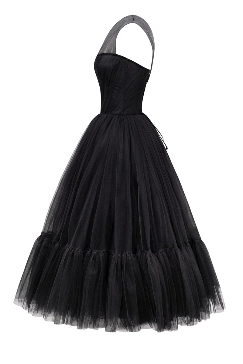 Amelie One-Shoulder Midi Dress | Jewelclues #color_black