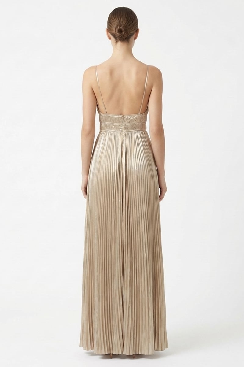 Anastasia Pleated Satin Gown | JewelClues