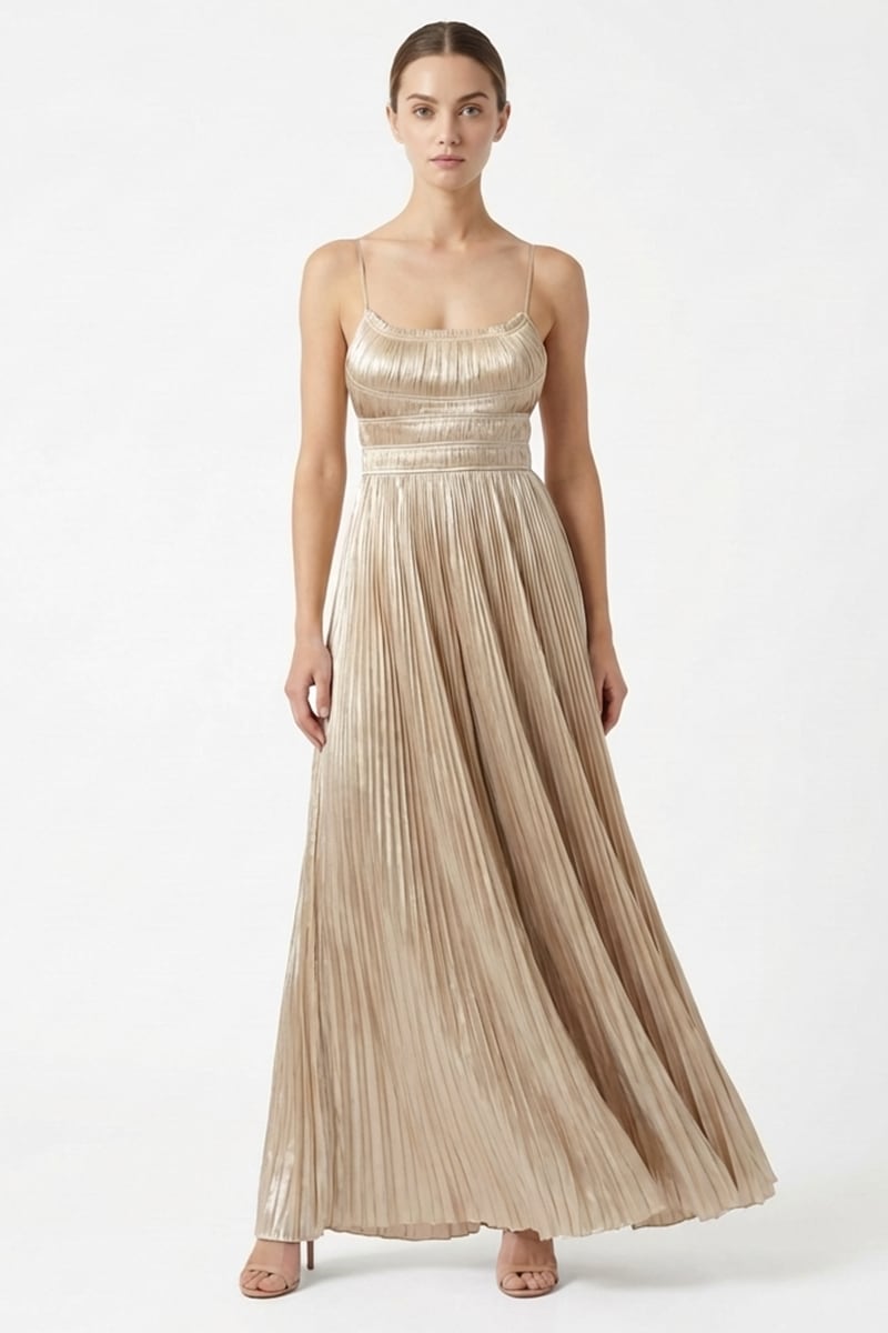 Anastasia Pleated Satin Gown | JewelClues