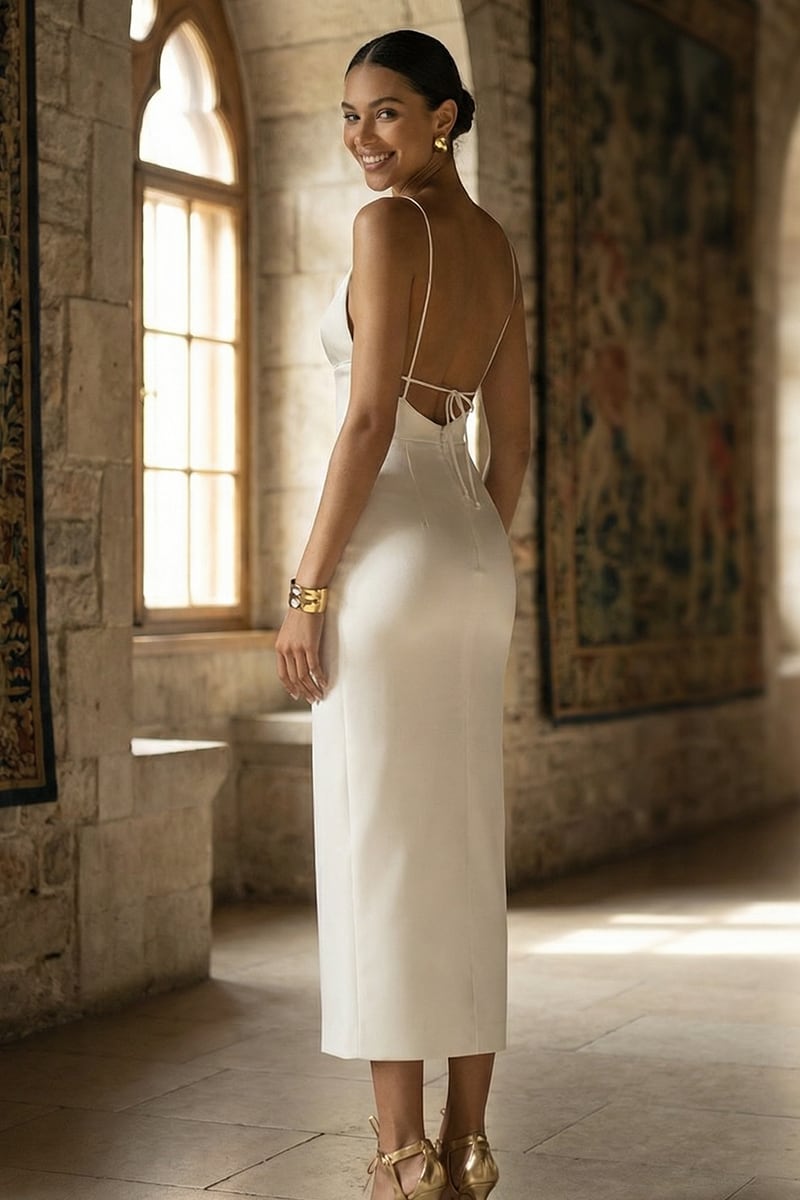 Annie Satin Backless Midi Dress
 | JewelClues