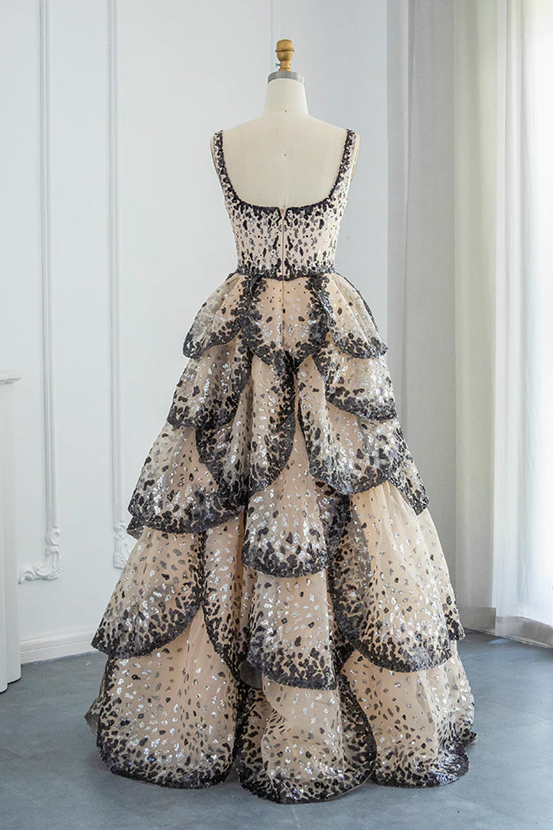 Anouk Square Tiered Sequin Gown | Jewelclues